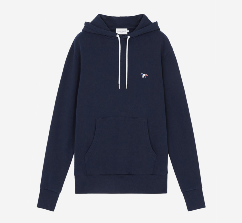 Maison Kitsuné  Tricolor Fox Patch Classic Hoodie Navy