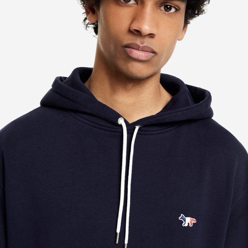 Maison Kitsuné  Tricolor Fox Patch Classic Hoodie Navy