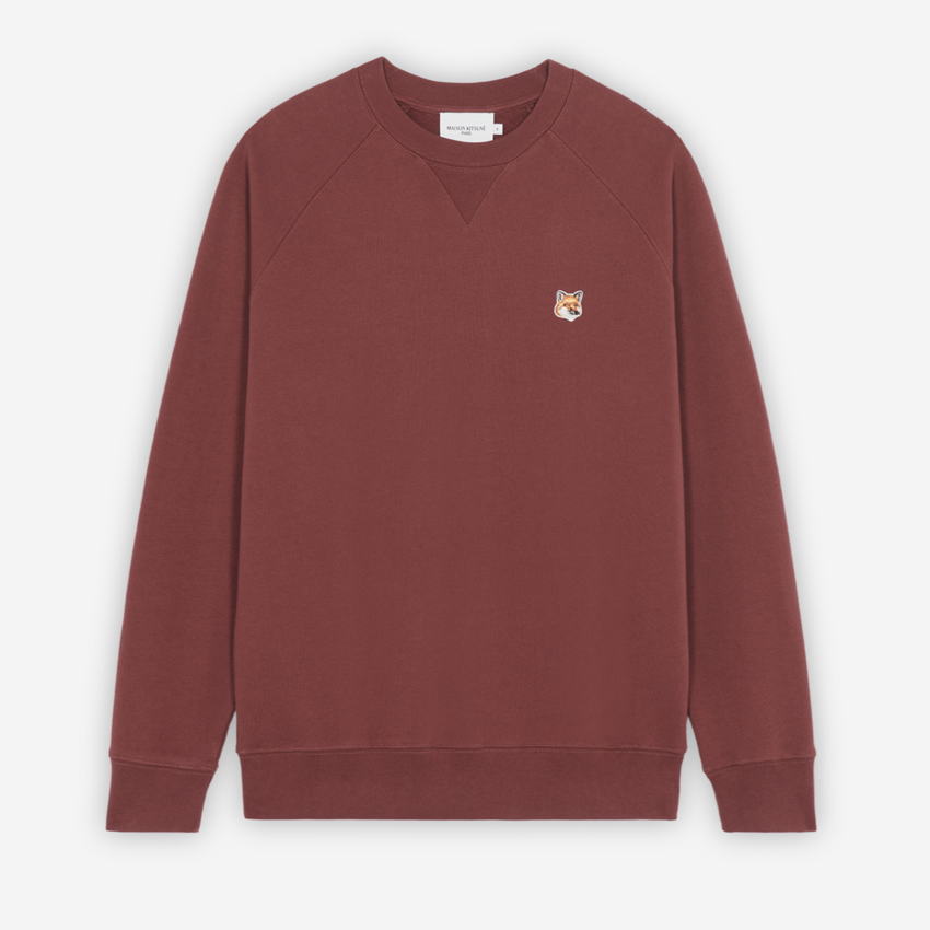 Maison Kitsuné  Fox Head Patch Classic Sweatshirt Wine Lees Melange