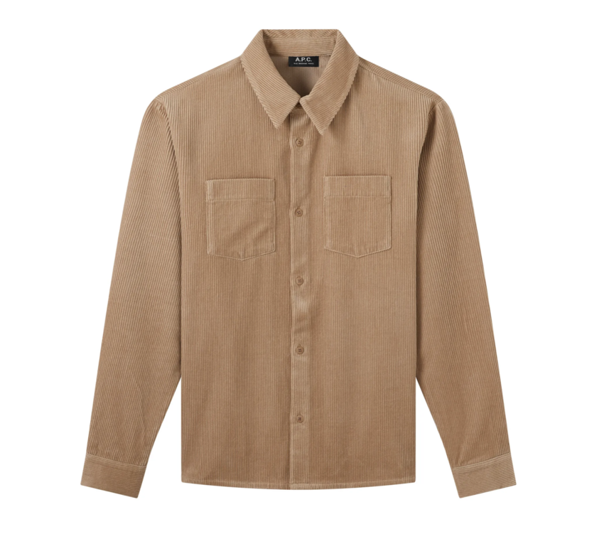 A.P.C. Paris Joe Corduroy Overshirt Beige