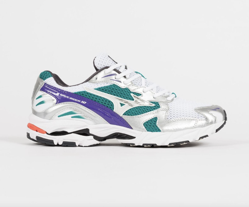 Mizuno Wave Rider 10 Premium White/Silver/Teal Blue