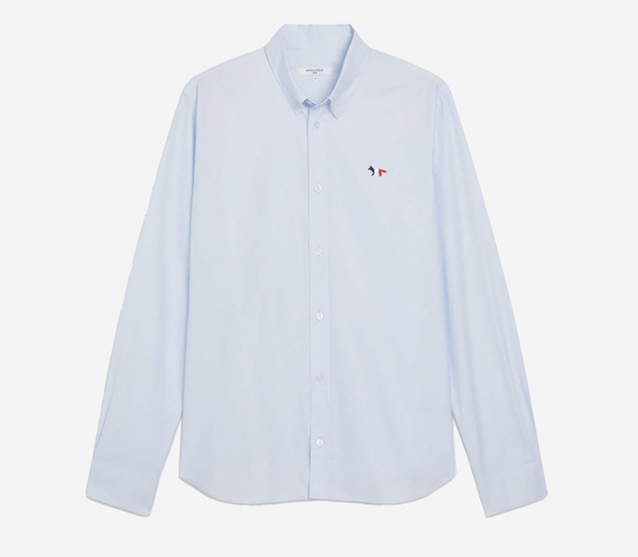 Maison Kitsuné Tricolor Fox Patch Classic Shirt BD Light Blue