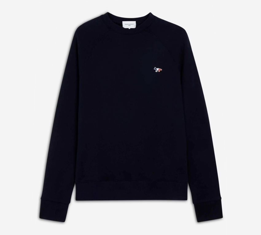 Maison Kitsuné  Tricolor Fox Patch Clean Sweatshirt Navy