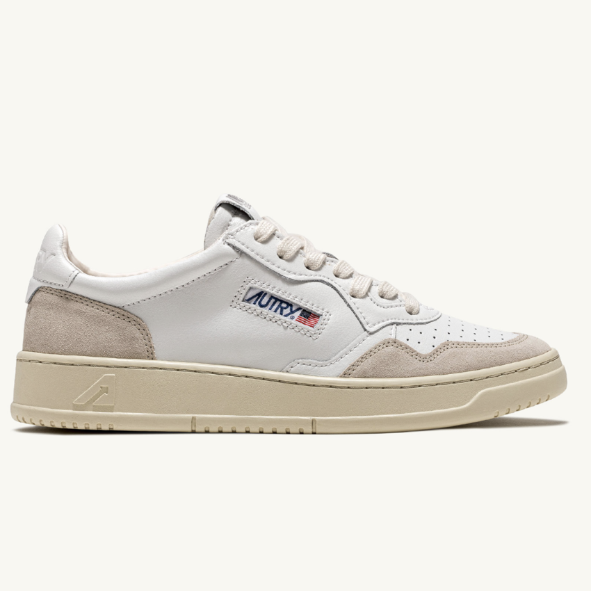 Autry USA Medalist Low Leather and Suede White AULM-LS33