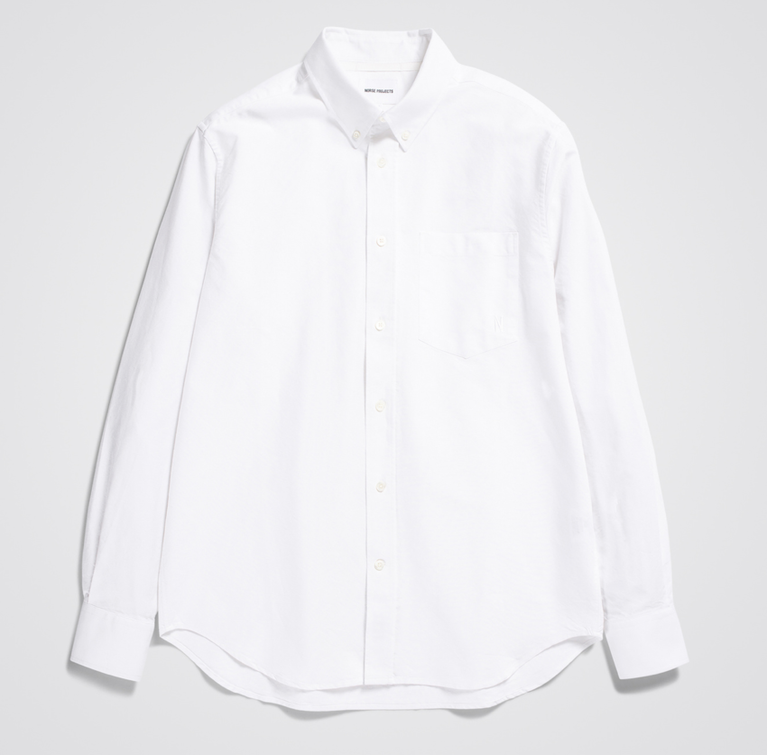 Norse Projects  Algot Oxford Monogram White