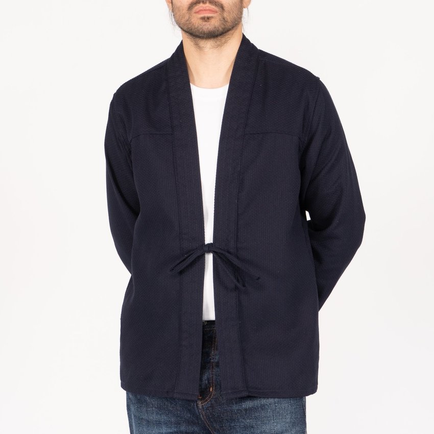 Naked & Famous Denim Kimono Shirt Sashiko Double Gauze Indigo