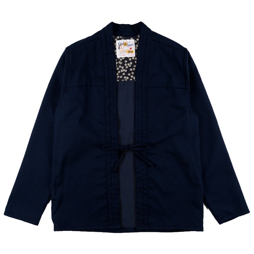 Naked & Famous Denim Kimono Shirt Sashiko Double Gauze Indigo