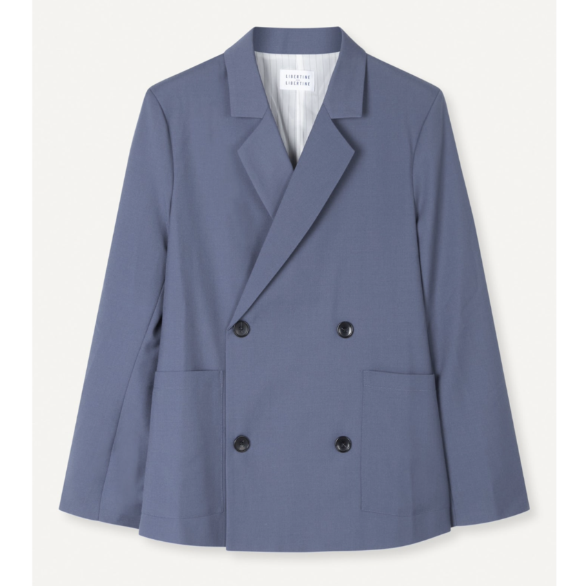 Libertine Libertine Public Double Breasted Blazer Dusty Blue