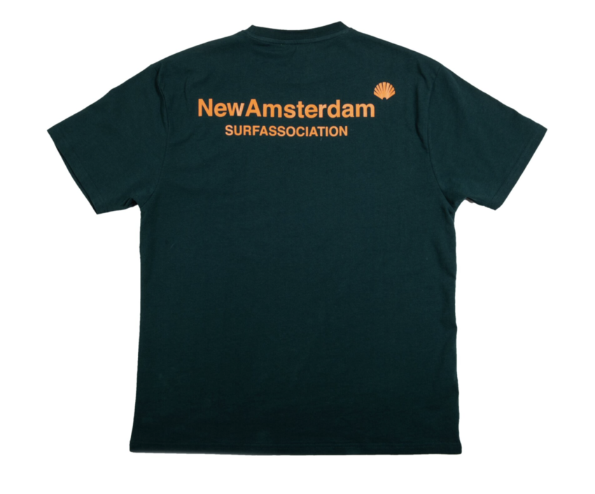 New Amsterdam Surf Association  Logo Tee Ponderosa Green/Orange