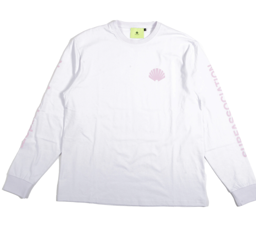 New Amsterdam Surf Association  Logo Longsleeve White/Light Pink