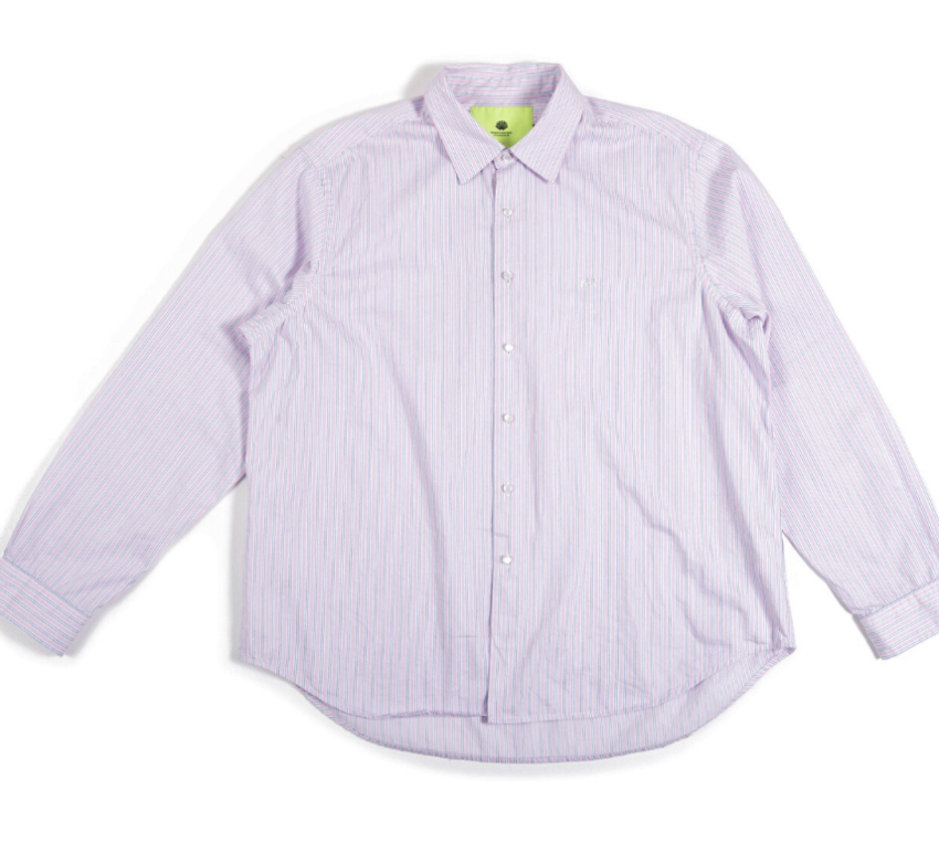 New Amsterdam Surf Association  Beach Shirt Pink Stripe Oxford