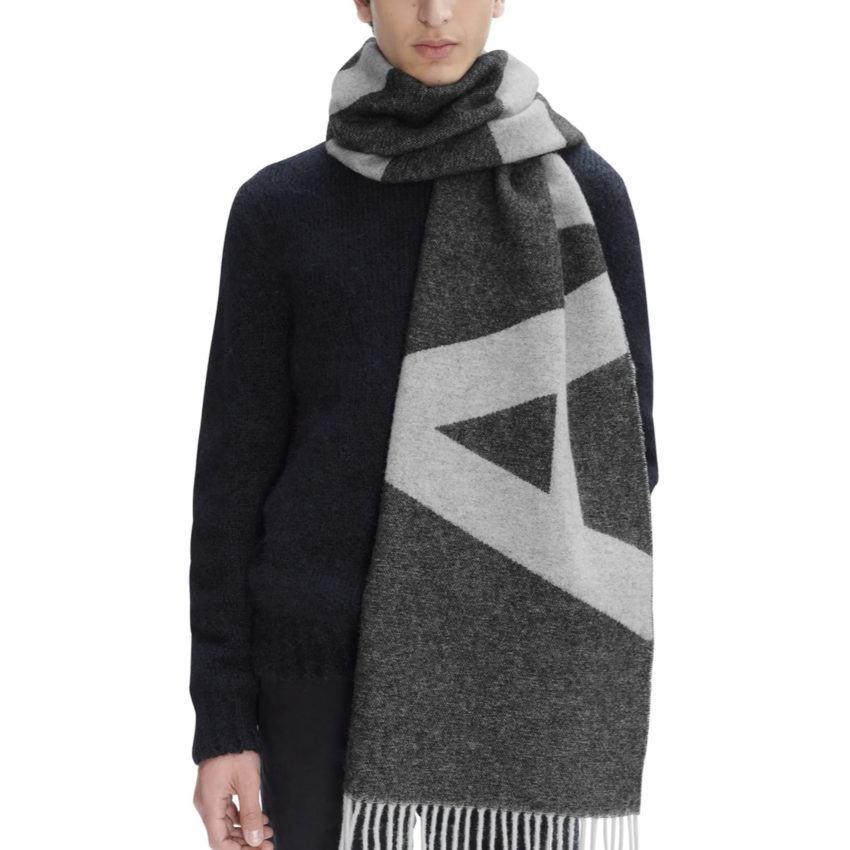 A.P.C. Paris Malo Logo Scarf Black