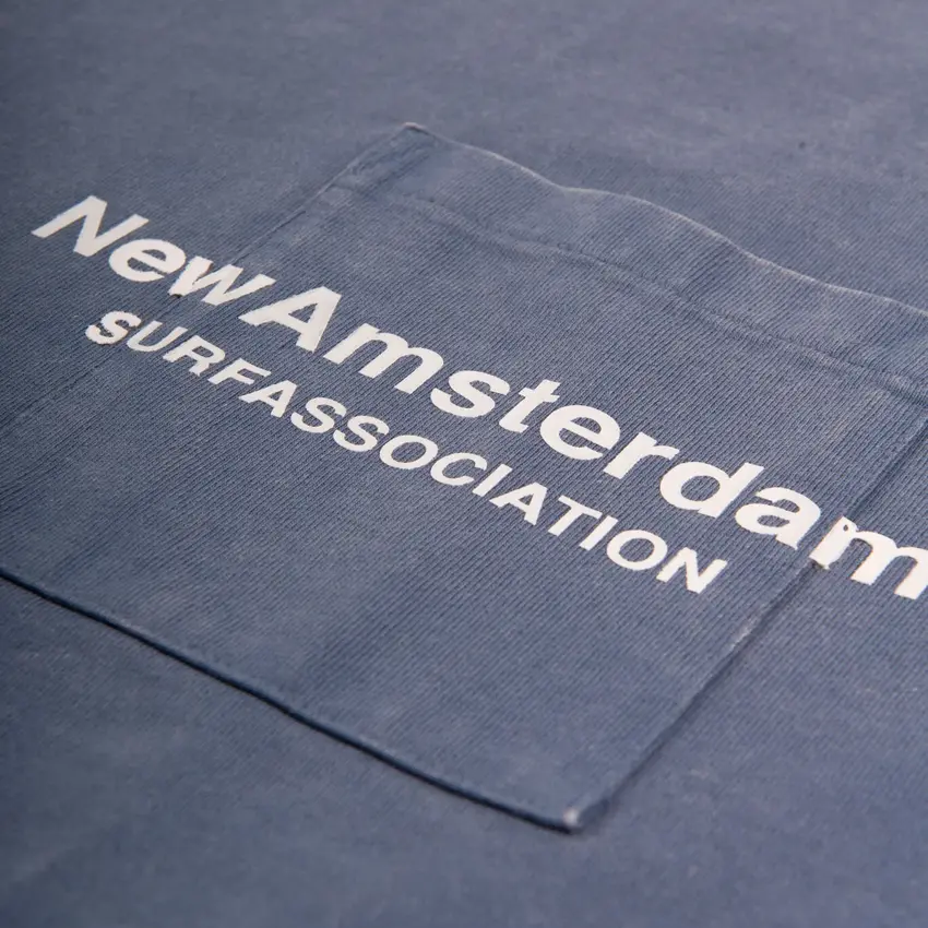 New Amsterdam Surf Association  Throw Pocket Tee Blue