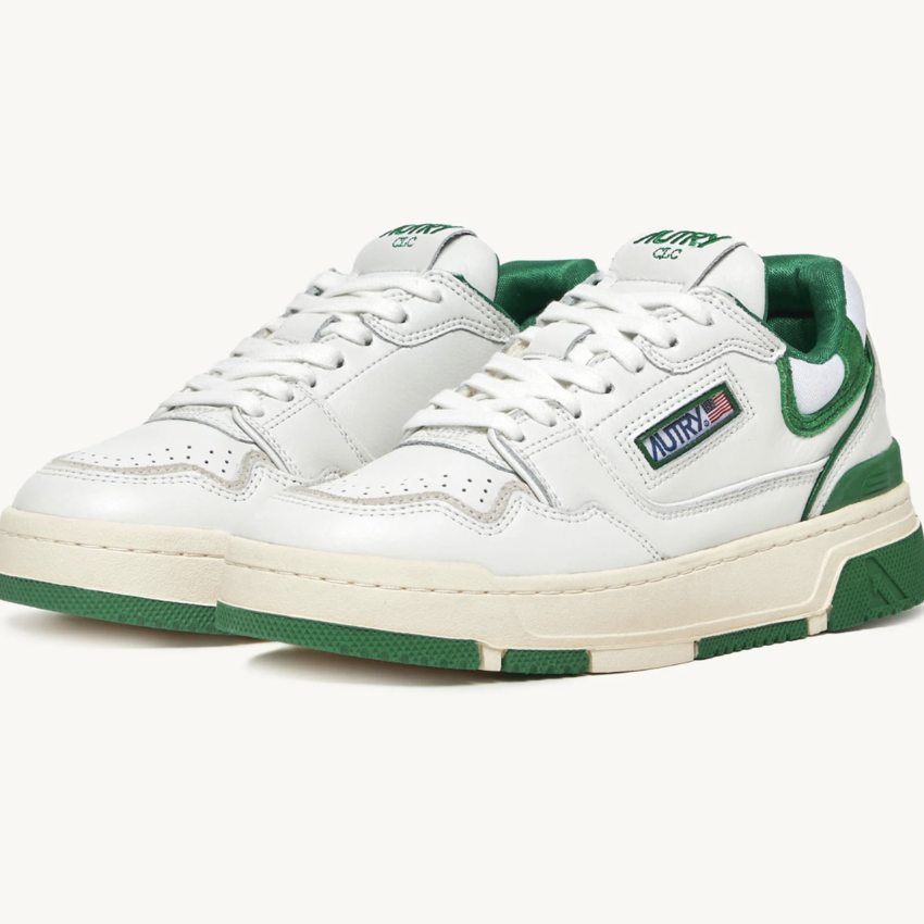 Autry USA CLC Rookie Low Leather Sneaker White/Green