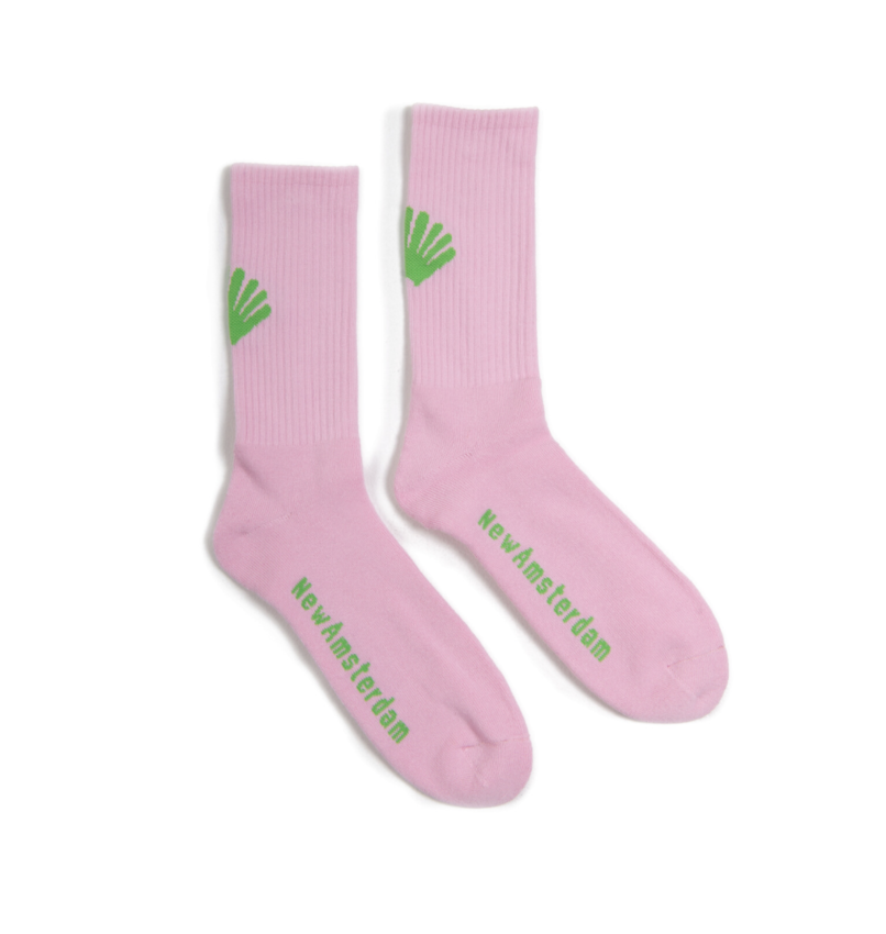 New Amsterdam Surf Association  Logo Socks Pink/Green