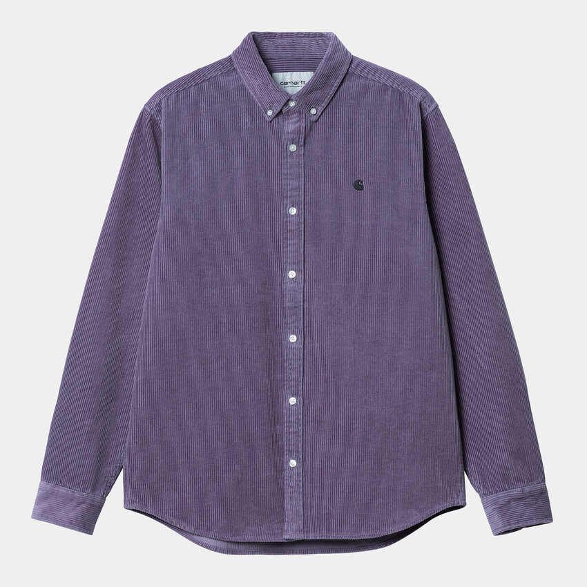 Carhartt WIP L/S Madison Cord Shirt Glassy Purple/Black