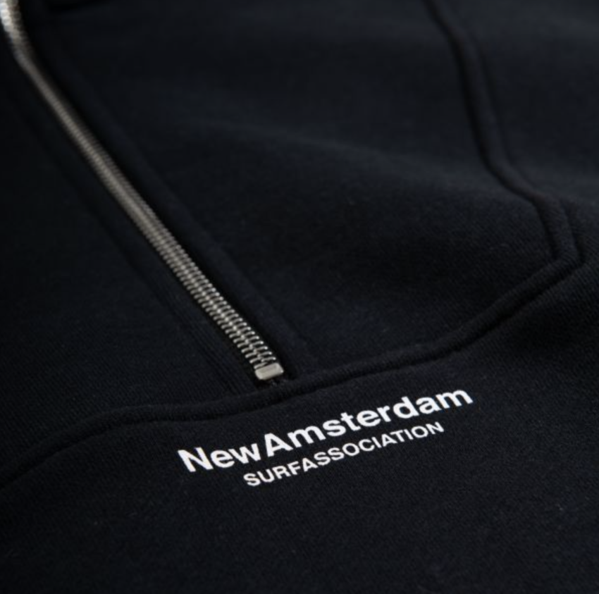 New Amsterdam Surf Association  Sea Half Zip Sweat Black