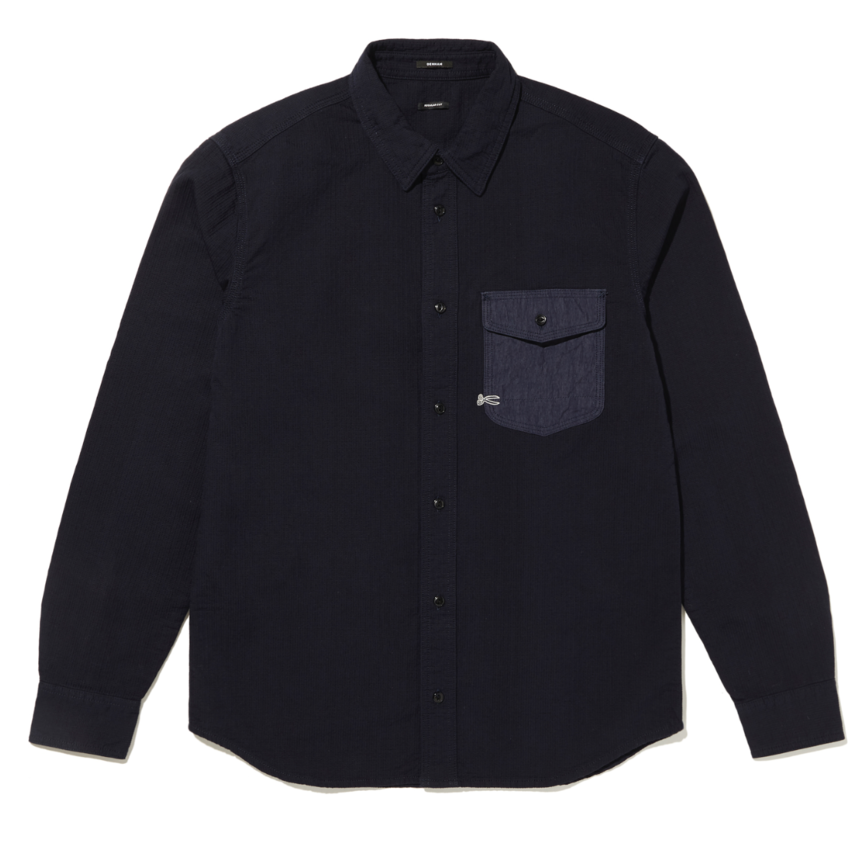 Denham Worker Reg Mix Shirt Indigo - Baretta Den Haag - Denim Social ...