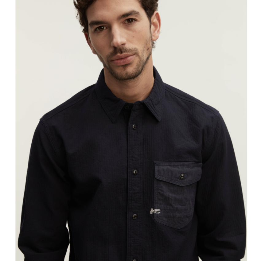 Denham Worker Reg Mix Shirt Indigo