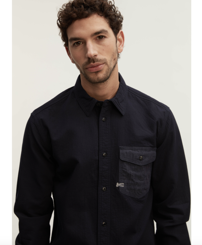 Denham Worker Reg Mix Shirt Indigo