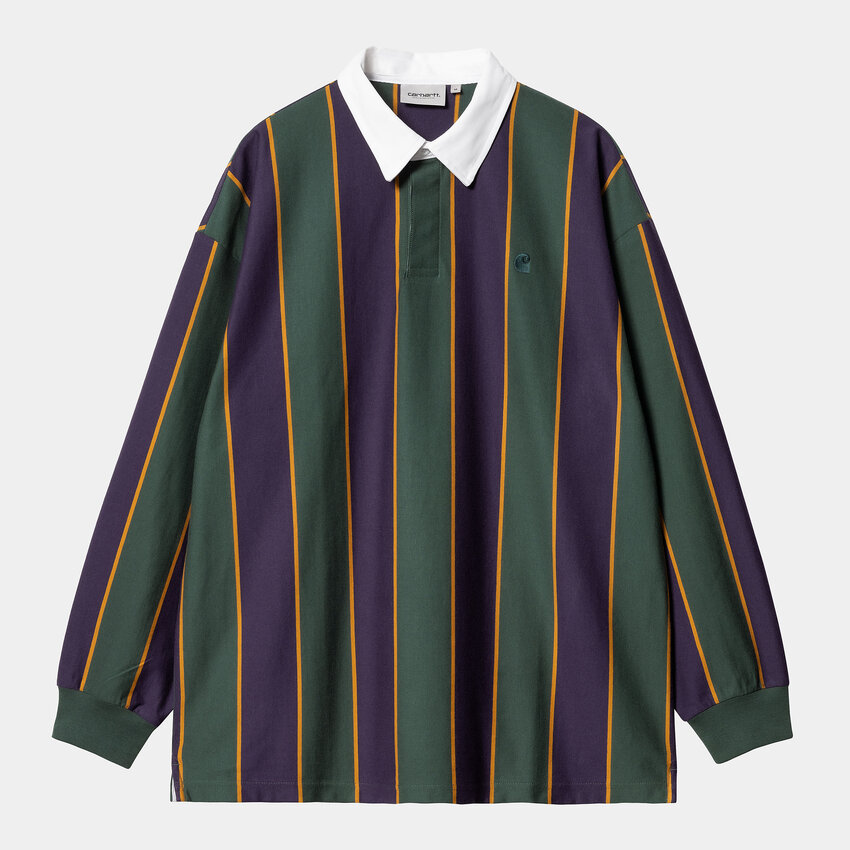 Carhartt WIP L/S Ruben Rugby Shirt Discovery Green/Cassis