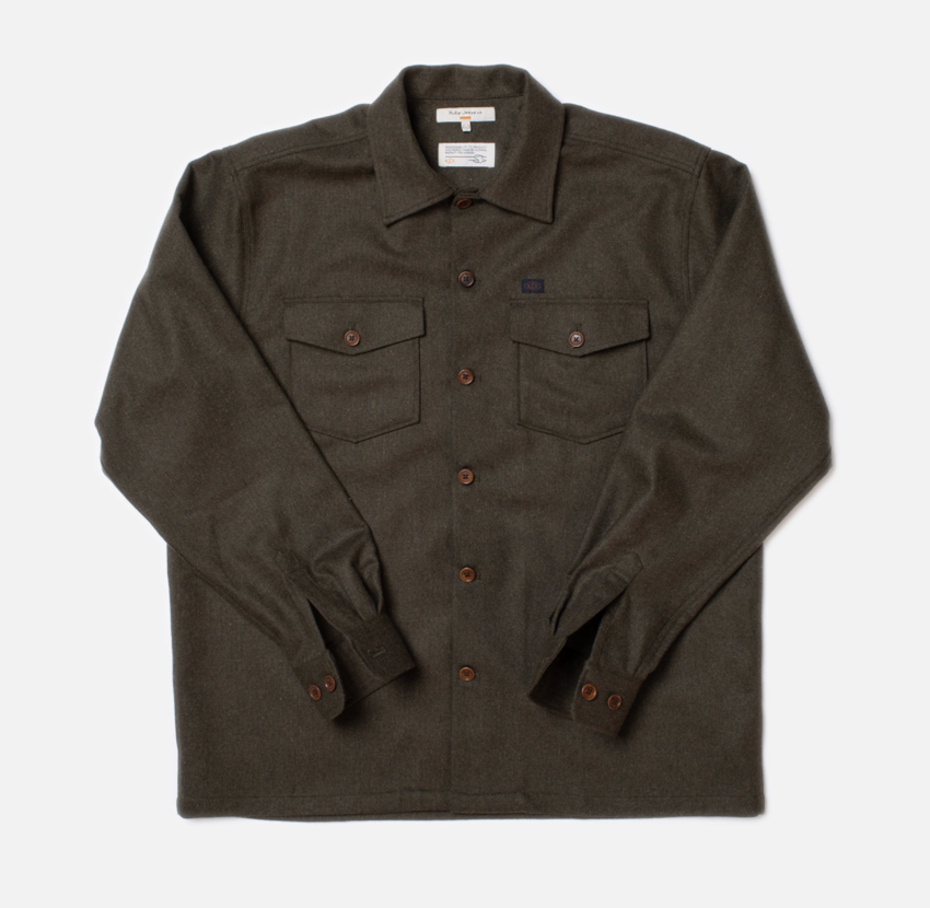 Nudie Jeans Vincent Melange Board Shirt Green