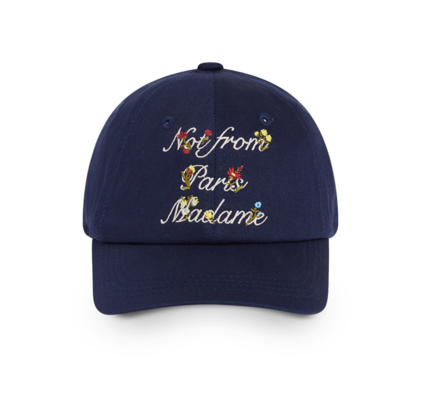 Drôle de Monsieur Floral Slogan Cap Navy