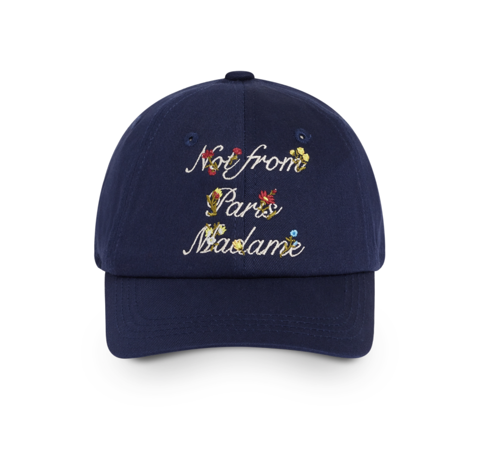 キャップ Drole de Monsieur Floral Logo Cap CP118-CO028-KK Drôle de Monsieur Floral Slogan Cap Navy - Baretta The Hague