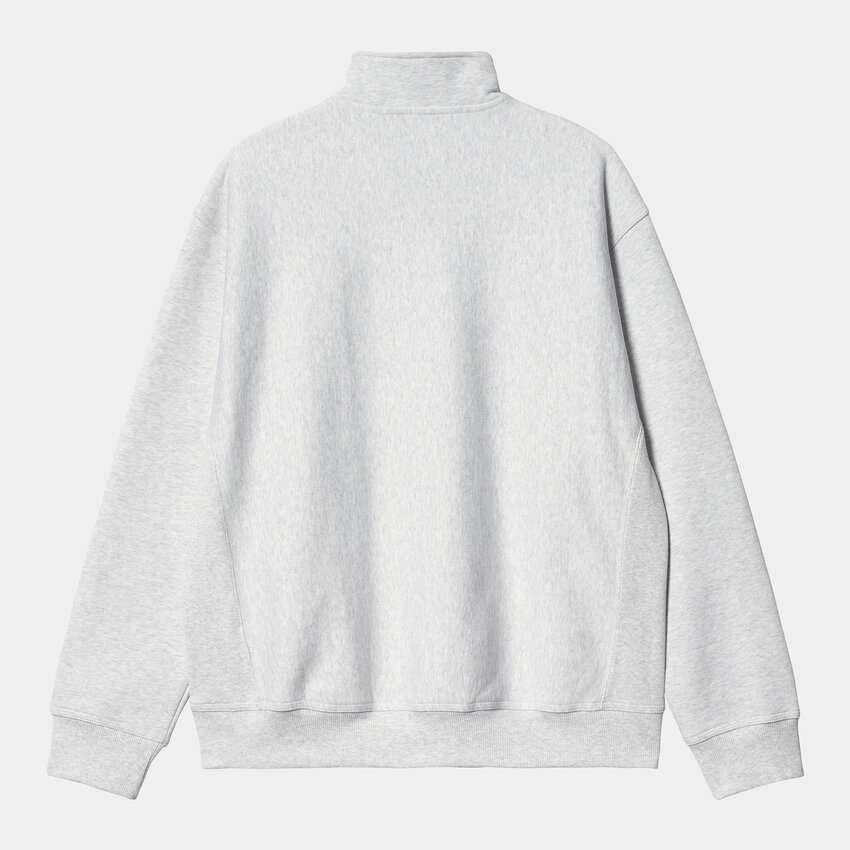 Carhartt WIP Half Zip American Script Sweatshirt Ash Grey Heather