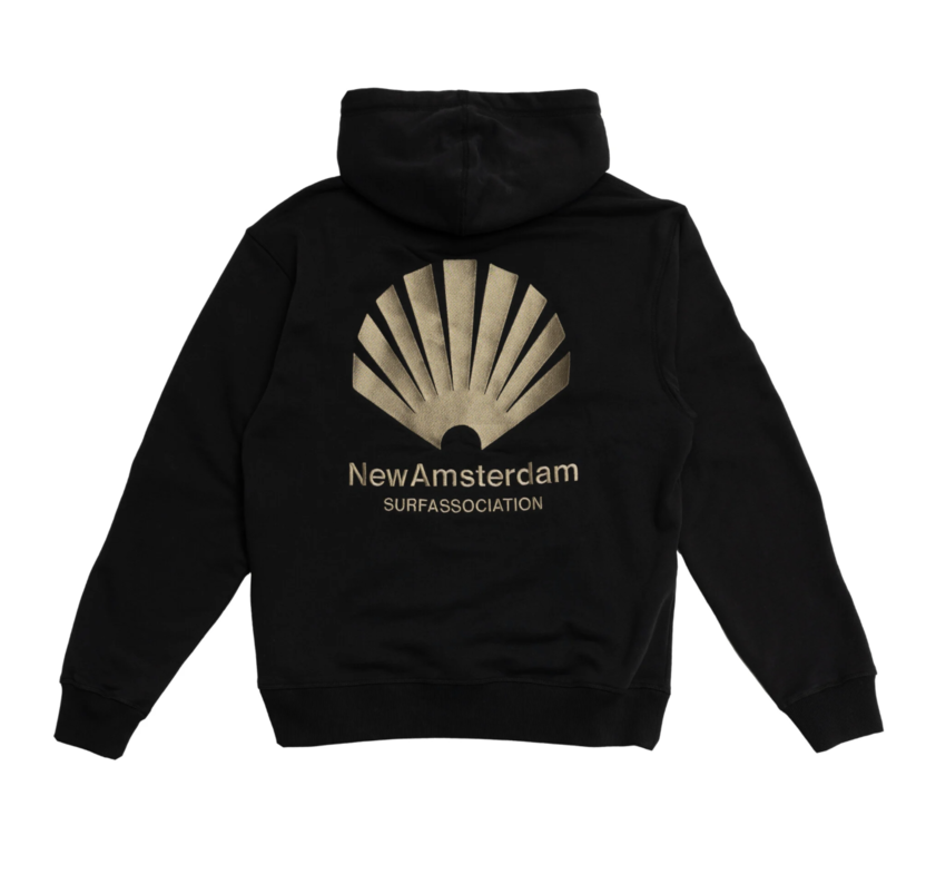 New Amsterdam Surf Association  Limited Logo Hoodie Black/Fallen Rock