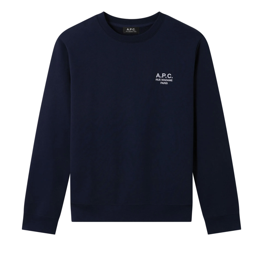 A.P.C. Paris Rider Small Logo Crew Sweat Navy