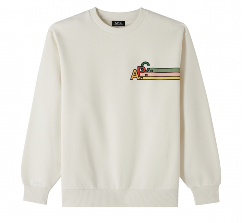 A.P.C. Paris Spring Logo Crew Sweat Chalk