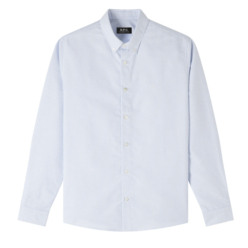 A.P.C. Paris Greg Shirt Blue Stripe