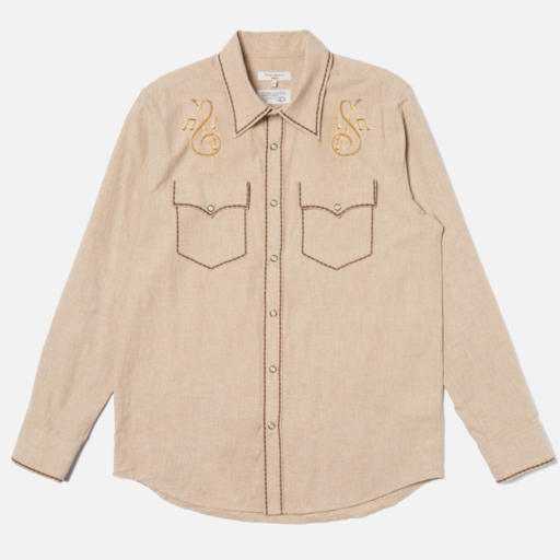 Nudie Jeans George Cowboy Shirt Beige