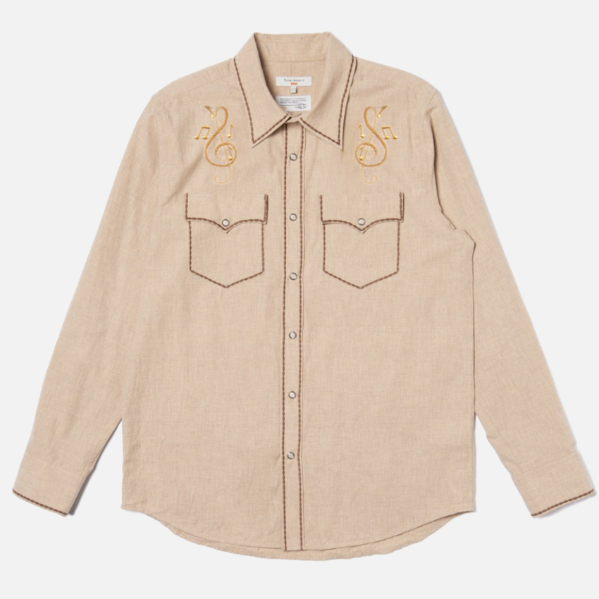 Nudie Jeans George Cowboy Shirt Beige