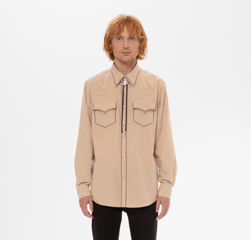 Nudie Jeans George Cowboy Shirt Beige