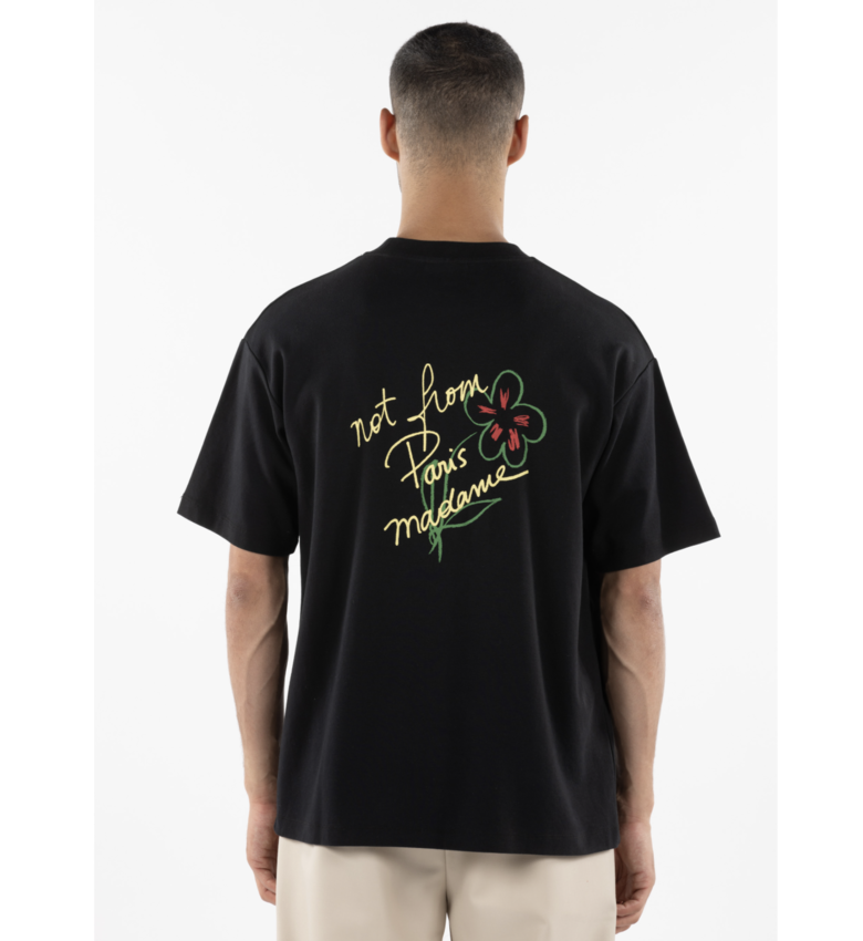 Drôle de Monsieur Sketched Slogan Tee Black