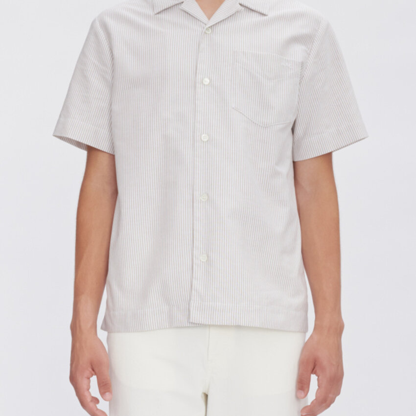 A.P.C. Paris A.P.C. Lloyd Stripe Short Sleeve Shirt Beige