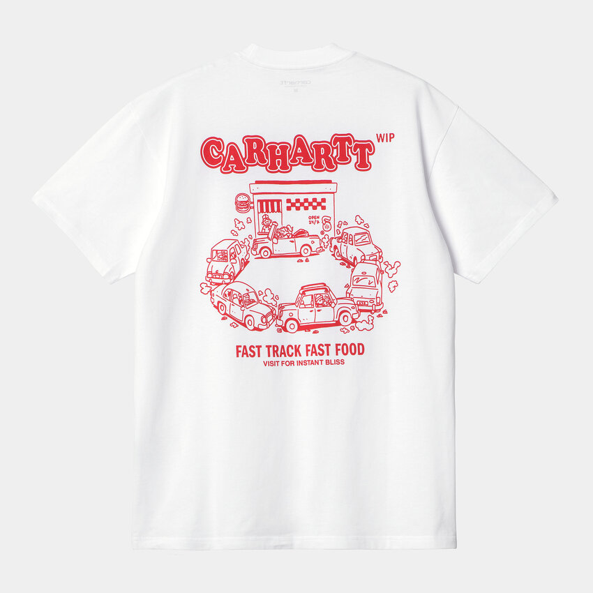 Carhartt WIP S/S Fast Food T-Shirt White/Red