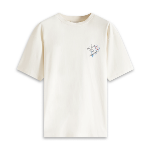 Drôle de Monsieur Sketched Slogan Tee Cream