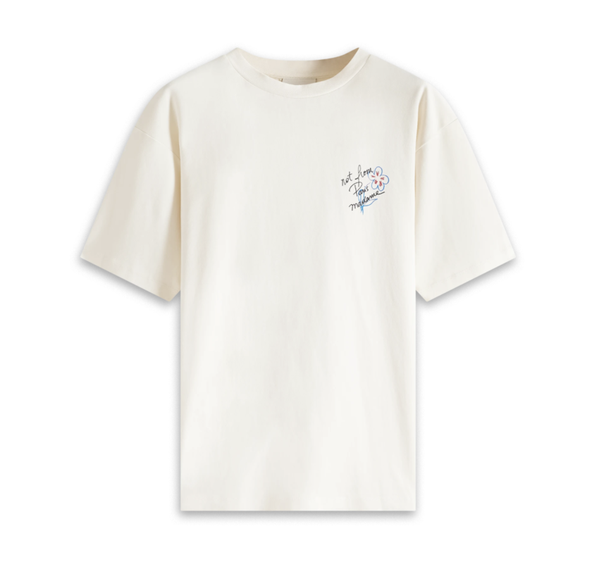 Drôle de Monsieur Sketched Slogan Tee Cream