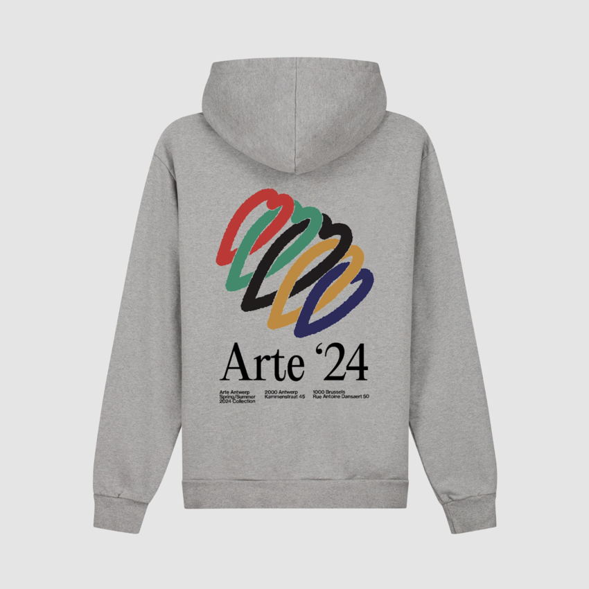 ARTE Antwerp Hank Back Hearts Hoodie Grey