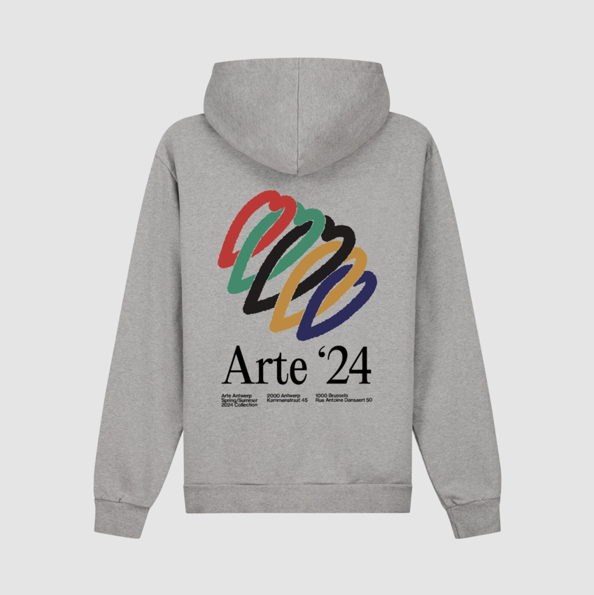 ARTE Antwerp Hank Back Hearts Hoodie Grey