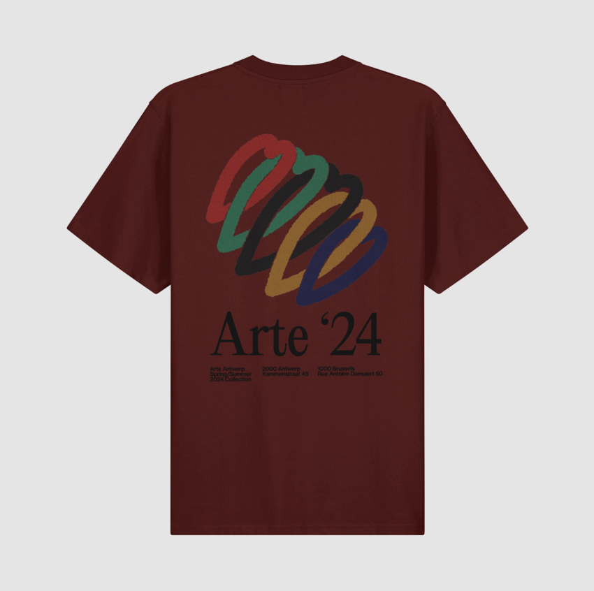 ARTE Antwerp Teo Back Hearts Tee Bordeaux