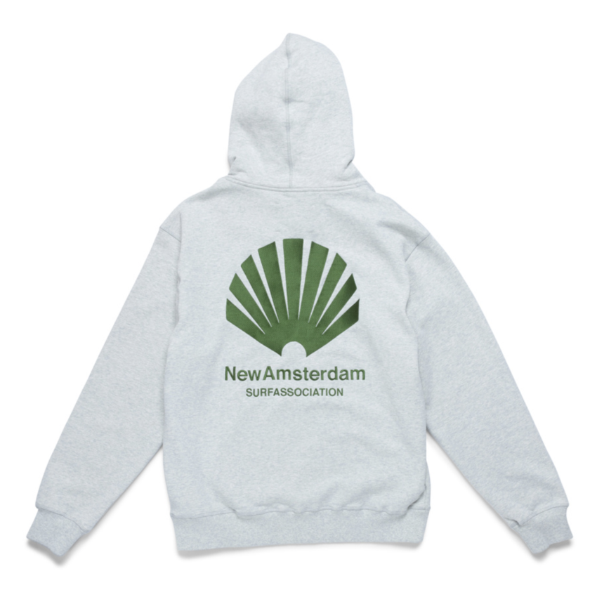 New Amsterdam Surf Association  Logo Hoodie Ash/Green