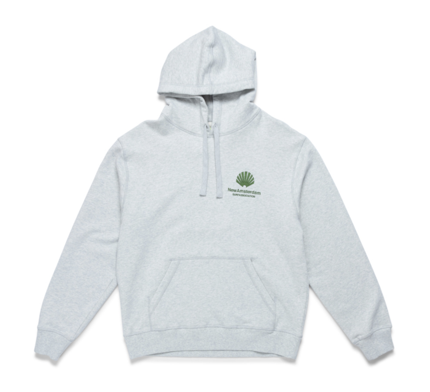 New Amsterdam Surf Association  Logo Hoodie Ash/Green