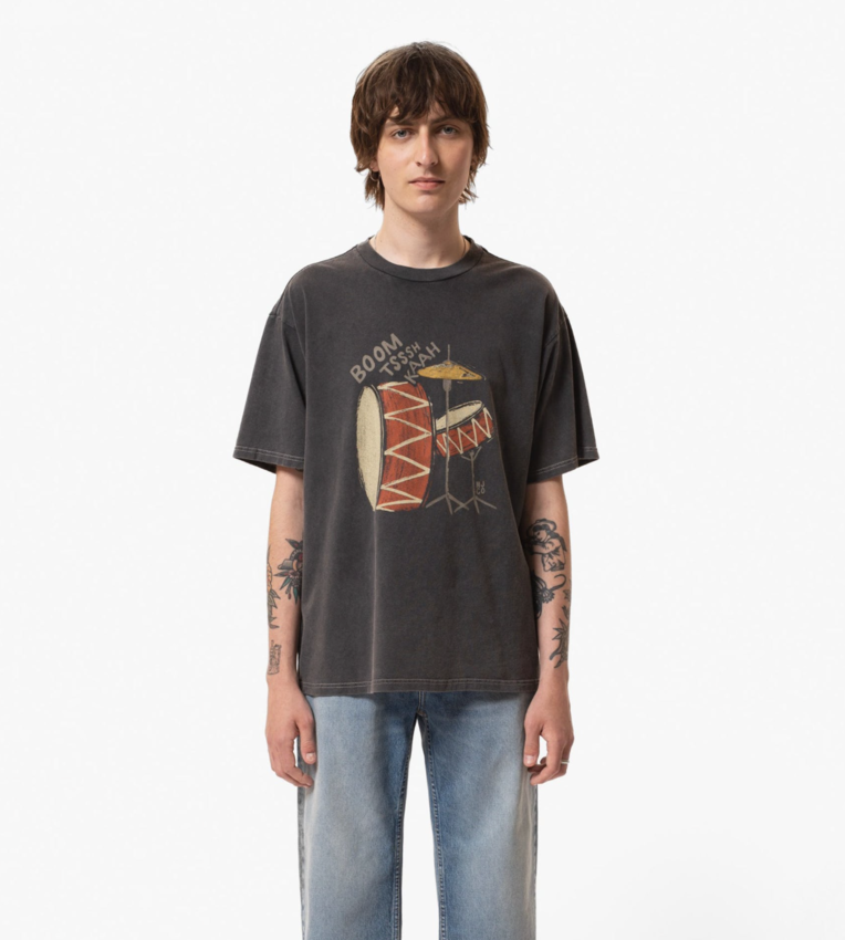 Nudie Jeans Koffe Trummor T-Shirt Antracite