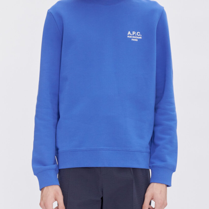 A.P.C. Paris Rider Small Logo Crew Blue/White