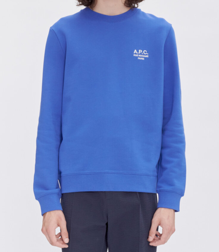 A.P.C. Paris Rider Small Logo Crew Blue/White