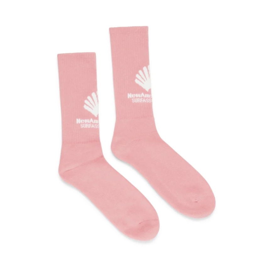 New Amsterdam Surf Association  Front Logo Socks Rosebloom